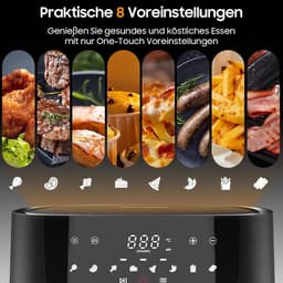 Heteluchtfriteuse XXL - Airfryer - Gezond Koken - Groot Kijkvenster - 9 Liter - Zwart — thumbnail 4