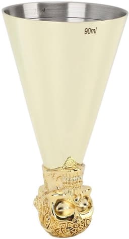 Barmaatje voor barmannen, cocktailmaatbeker van roestvrij staal, cocktailmaatbeker in de vorm van een Japanse schedel met binnenafmetingen voor thuisbar, 6,1 x 10,9 cm (type 1) — thumbnail 1