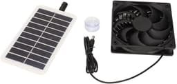 Zonne-ventilator - Afzuigventilator - Ventilatie - Op Zonne-energie - 12cm ventilator - Zwart — thumbnail 1