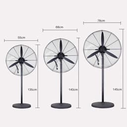 Staande Ventilator - Industriële Ventilator Vloerventilator - Luchtcirculatie Verbeteren - Aluminium Bladen - 31 Inch - Grijs — thumbnail 3
