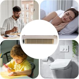Stille Staande Ventilator - Verstelbare Koeler - Ruimte Koelen - Vleugelloos Mechanisme - 31.2 cm - Beige — thumbnail 5
