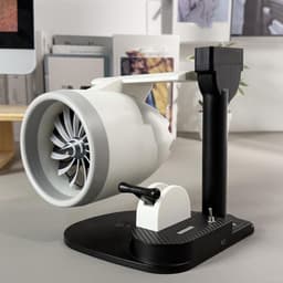 Turbine Bureauventilator - Jet Fan - Frisse Lucht Creëren - Met Spray Functie - 4000 RPM - Rood — thumbnail 2