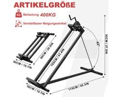 Grasmaaier Hefbrug - Onderhouds lift Krik - Grasmaaier Onderhoud - Verstelbare Lengte en Hoogte - 400 kg Draagvermogen - Zwart