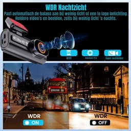 QORA® Dual Dashcam - Dashcam Voor Auto 1080p - Voor en Achter Camera – Auto Camera - G-Sensor - App Bediening – Parkeermodus - Zwart - 10cm x 4cm x 4cm; 300 g — thumbnail 5
