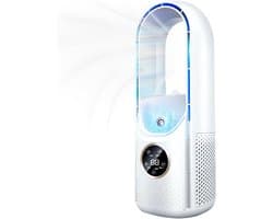 Draagbare airconditioner - Draagbare USB-luchtkoeler en ventilator zonder bladen - 6 instelbare vermogensniveaus - Stille koelventilator en luchtbevochtiger (wit) — afbeelding 1