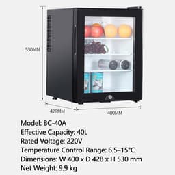 Compacte Koelkast - Mini Koelkast - Dranken Koelen - Stil Model - 30 Liter - Zwart — thumbnail 5