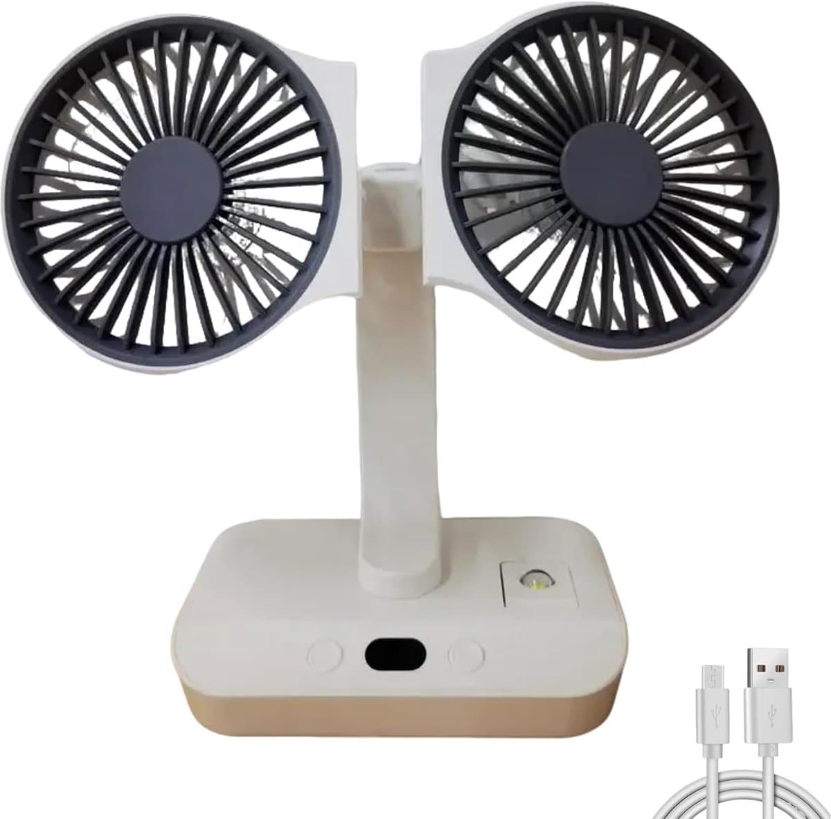 Ventilator met Licht - Tafelventilator USB - Persoonlijke Koeling - 4 Snelheden - Klein formaat - Wit — afbeelding 1