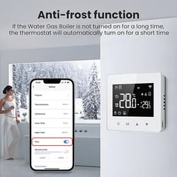 Slimme Thermostaat - Digitale Regelaar - Comfort Thuis - App en Spraakbesturing - 86 x 86 cm - Zwart — thumbnail 4
