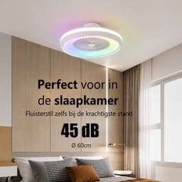 Freelight Plafondventilator Ventola Wit Ø 60cm incl. Remote & App — thumbnail 4