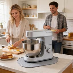Keukenmachine Mat - Apparaat Onderlegger - Bakken en Koken - Voorkomt Kras Schade - 40 x 27 cm - Grijs — thumbnail 3