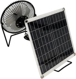 Zonnepaneel Ventilator - Draagbare Koeler - Kamperen Buiten - Zonne- en USB-kracht - 10W Vermogen - Zwart — thumbnail 5
