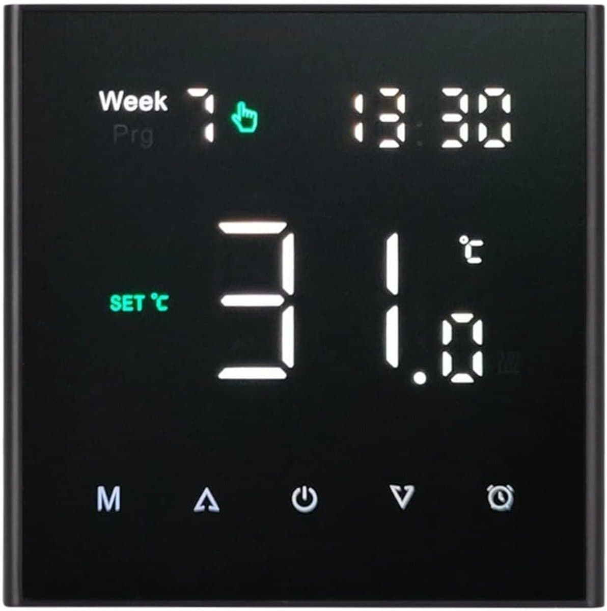 Slimme thermostaat - Wifi verwarming - Comfort regelen - Programmeerbaar schema - 8.6 x 8.6 cm - Zwart — afbeelding 1