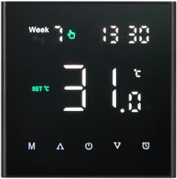 Slimme thermostaat - Wifi verwarming - Comfort regelen - Programmeerbaar schema - 8.6 x 8.6 cm - Zwart — thumbnail 1