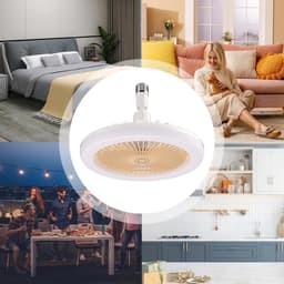 Plafondventilator met licht - Ventilatorlamp Kamer - Verbeterde Luchtcirculatie - Geruisloze Luchtstroom - 24.7 x 24.6 x 12.8 cm - Lichtgeel — thumbnail 4