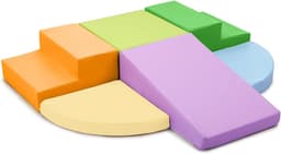 Set van 6 Schuimrubberen Klimblokken voor Kinderen: PU-leer Zachte Klimspeelgoed Speelset voor Kleine Kinderen - Montessori-speelgoed Grove motoriek Dubbele Ladderset — thumbnail 1