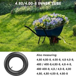 SnelShoppen - Pack van 2 Vervangingsslangen 4.80/4.00-8 voor Tuin, Tuinwagen, Grasmaaier, Handkar, Mini Fietsen - TR13 Rechthoekig Ventiel, Duurzaam R — thumbnail 4