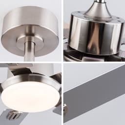 FloraGrace Plafondventilator Met Licht En Afstandsbediening - 52 Inch - 5 Bladen - Nickel - Dimbaar Ledlicht - Voor Binnen En Buiten — thumbnail 2