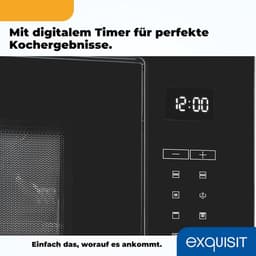 Inbouwmagnetron met Grill - Magnetronoven Magnetron - Snel Maaltijden Opwarmen - Roestvrijstalen Interieur - 25 Liter - Zwart — thumbnail 5