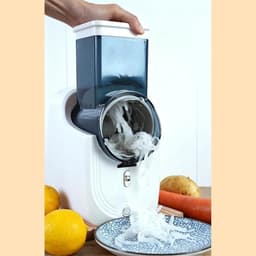 Elektrische Rasp - Keuken Snijder - Maaltijdvoorbereiding Versnellen - 3 Verschillende Kegels - 14x16x29cm - Wit — thumbnail 5
