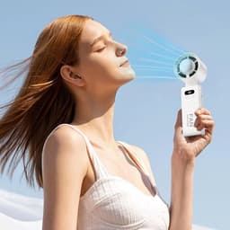 Draagbare Handventilator - USB Windmachine - Koel Blijven - Instelbare Snelheden - 177 cm - Wit — thumbnail 2