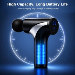Massagepistool mini - draagbaar met lcd-display - 10 koppen - verlichting van spierpijn - Luxento — thumbnail 3