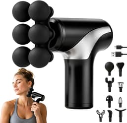 Massagepistool mini - draagbaar met lcd-display - 10 koppen - verlichting van spierpijn - ShopVlot — thumbnail 1