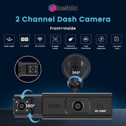 Dashcam met WiFi - Autocamera Rijcamera - Veilig Rijden - Dubbele Camera Opname - 3.16 Inch Scherm - Zwart — thumbnail 4