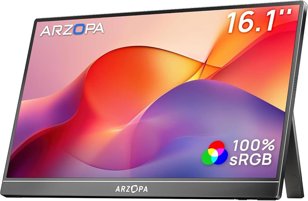 Draagbare Monitor 16,1 Inch - Full HD IPS Scherm - USB-C & Mini HDMI - HDR - Voor Laptop, PC, Mac en Consoles — afbeelding 1