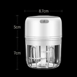 Elektrische Voedselsnijder - Mini Keukenmachine - Snel Ingrediënten Hakken - Draadloos USB Opladen - 250ML Capaciteit - Wit — thumbnail 4