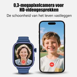 Vashoy T86 - GPS Horloge Kind geschikt - Kinder Smartwatch - Smartwatch Kinderen met HD - camera & Videobellen - voor SIM kaart - 750 mAh Long Battery - IPX7 Waterdicht - SOS Knop - School Mode - Veilige Zones - GPS Tracker - 1 Jaar Garantie - Blauw — thumbnail 4