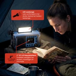 Lenco Noodradio - Noodradio Solar Opwindbaar - met DAB+/FM - 20.000 mAh Batterij - Blauw — thumbnail 3