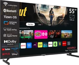 KOORUI K55Q1UQ-T8, 55 inch, 4K QLED, TIZEN TV, Randloos ontwerp, Dynamisch geluid met Dolby Audio, Top-end metalen afwerking — thumbnail 3