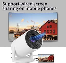 Mini projector 1080P - Draagbaar met WiFi en Bluetooth - 270° verstelbaar - Geschikt voor telefoon en laptop - ShopVlot — thumbnail 2
