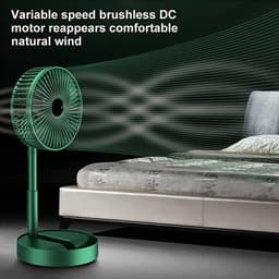 Uitschuifbare opvouwbare draagbare ventilator voor thuis, slaapzaal, drie snelheden, bureauventilator — thumbnail 5