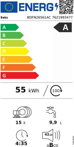 Beko BDFN26561AC - Vrijstaande Vaatwasser - Energie A - Extra Zuinig — thumbnail 2