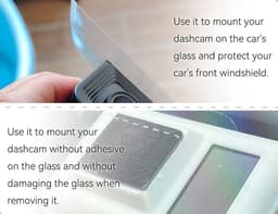 SnelShoppen - Pack van 8 Stickers voor Dashcam, Transparante Hechtingspads voor Voorruiten, Antistatische Folies voor Auto's — thumbnail 2