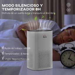 Luchtreiniger - Air cleaner - Airpurifier - Air purifier met HEPA CADR Filter - 225m ³/u tot 24 m² - LED-display - ABS en PP - ≤ 60dB - 25W - Wit — thumbnail 4