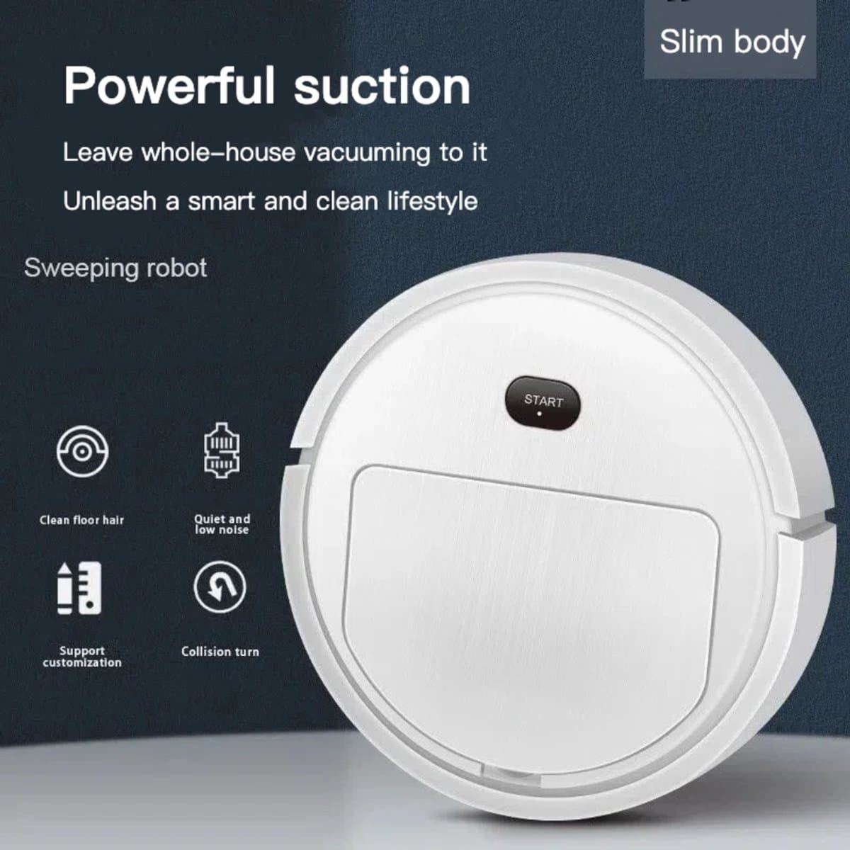 Smart robot stofzuiger met borstels en Veegdoek. 3 in 1.Zuigen, vegen en dweilen. wit (TR_ ZB230A) — afbeelding 1