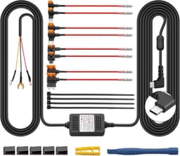 Dash Cam Hardwire Kit, Type C - USB Dash Cam 3 Draden Hardwire Kit USB-C Dash Cam Hardwire Kit met ACC zekeringen 12V/24V tot 5V laagspanningsbescherming — thumbnail 2