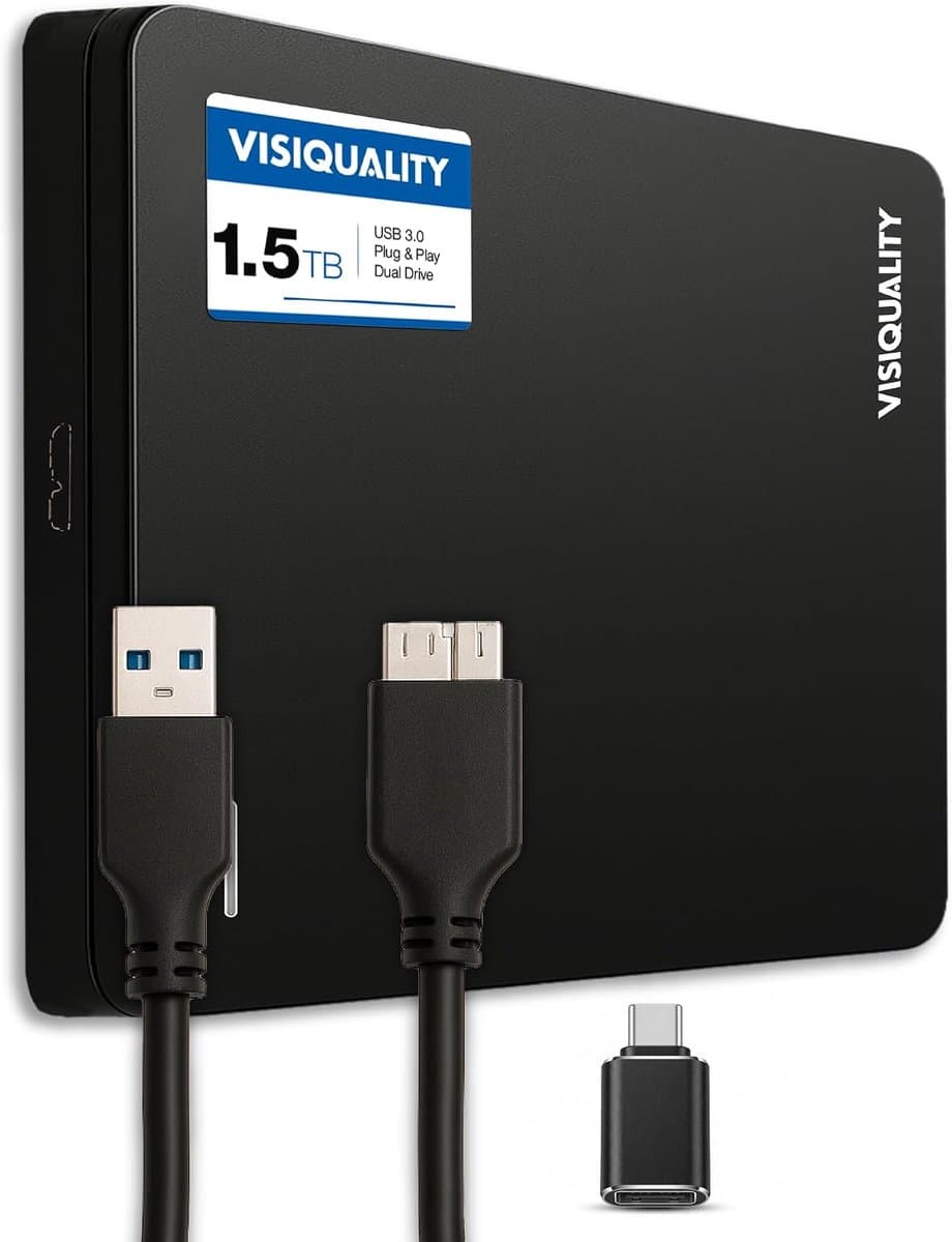 Externe harde schijf 1.5TB - USB 3.0 - Plug&Play - Ideaal voor opslag van bestanden - ShopVlot — afbeelding 1