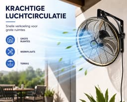 ITRONIQ Wandventilator Met Verlichting - Ventilator Muur - Slimme Ventilator Met Afstandsbediening en App - 6 Snelheden - Zwart — thumbnail 3