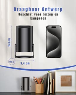 QORA® Draagbare beamer - Beamer - Projector - Mini Beamer - Zwart - 9cm x 9cm x 16cm — thumbnail 3