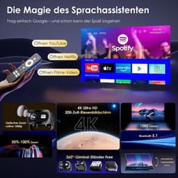 Mini Beamer - Draagbare Projector - Thuisbioscoop Creëren - Android 13 Smart - 1080p Full HD - Grijs — thumbnail 5
