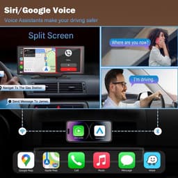 SnelShoppen - 10,26" Draadloze Carplay Scherm 360 Rotatie 4K Dashcam Auto Audio Ontvanger met 1080p Achteruitrijcamera GPS Navigatie Spiegel Link Stem — thumbnail 3