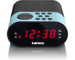 Lenco CR-07 Blue - Wekkerradio met Slaaptimer - Dubbel alarm - Blauw