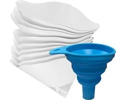 MMOBIEL Silicone Funnel trechter + Roestvrij staal Resin Filter Cup + 100 Pack Filter