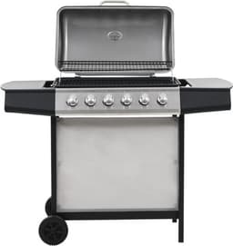 vidaXL Gasbarbecue met 6 kookzones roestvrij staal zilverkleurig — thumbnail 1