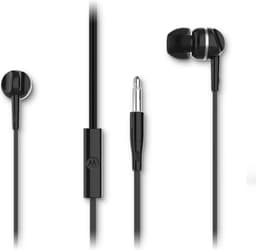 Motorola Oordopjes met Draad 105 - Oordopjes met Microfoon - In-Ear Oordopjes - Incl. 6 Siliconen Oordoppen in S, M en L - In-Line Microfoon - Kristalhelder Geluid - Zwart — thumbnail 1