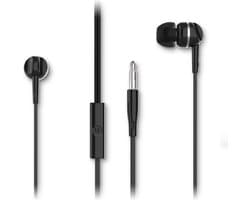 Motorola Oordopjes met Draad 105 - Oordopjes met Microfoon - In-Ear Oordopjes - Incl. 6 Siliconen Oordoppen in S, M en L - In-Line Microfoon - Kristalhelder Geluid - Zwart