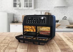 MAXXMEE hetelucht friteuse met dubbele kamer 11l - zwart, 2400 W — thumbnail 3